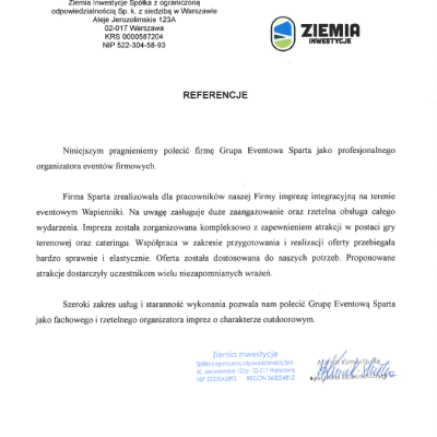 Ziemia Inwestycje Referencje