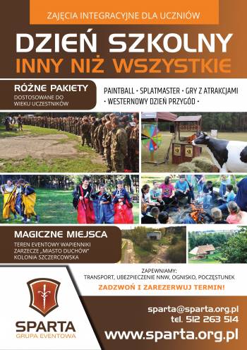 SPARTA PLAKAT WYCIECZKI SZKOLNE